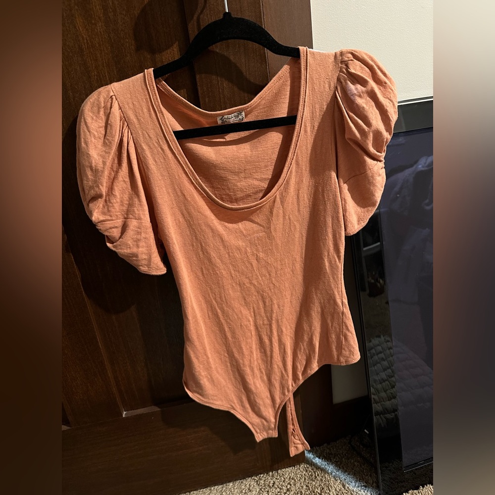 Free People puffy sleeve bodysuit